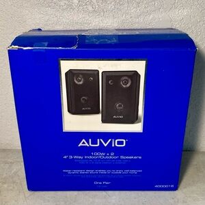 AUVIO 100W x 2 4” 3-Way Indoor/Outdoor Speakers One Pair 4000016 Water Resistant